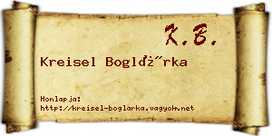 Kreisel Boglárka névjegykártya